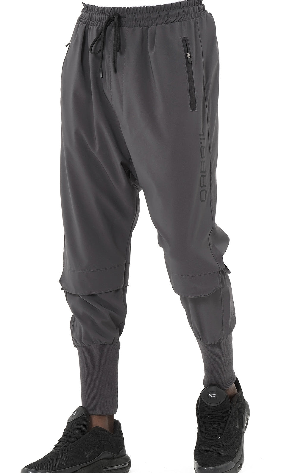 QL Pantalon Cross Over in Dark Grey - QABA'IL,