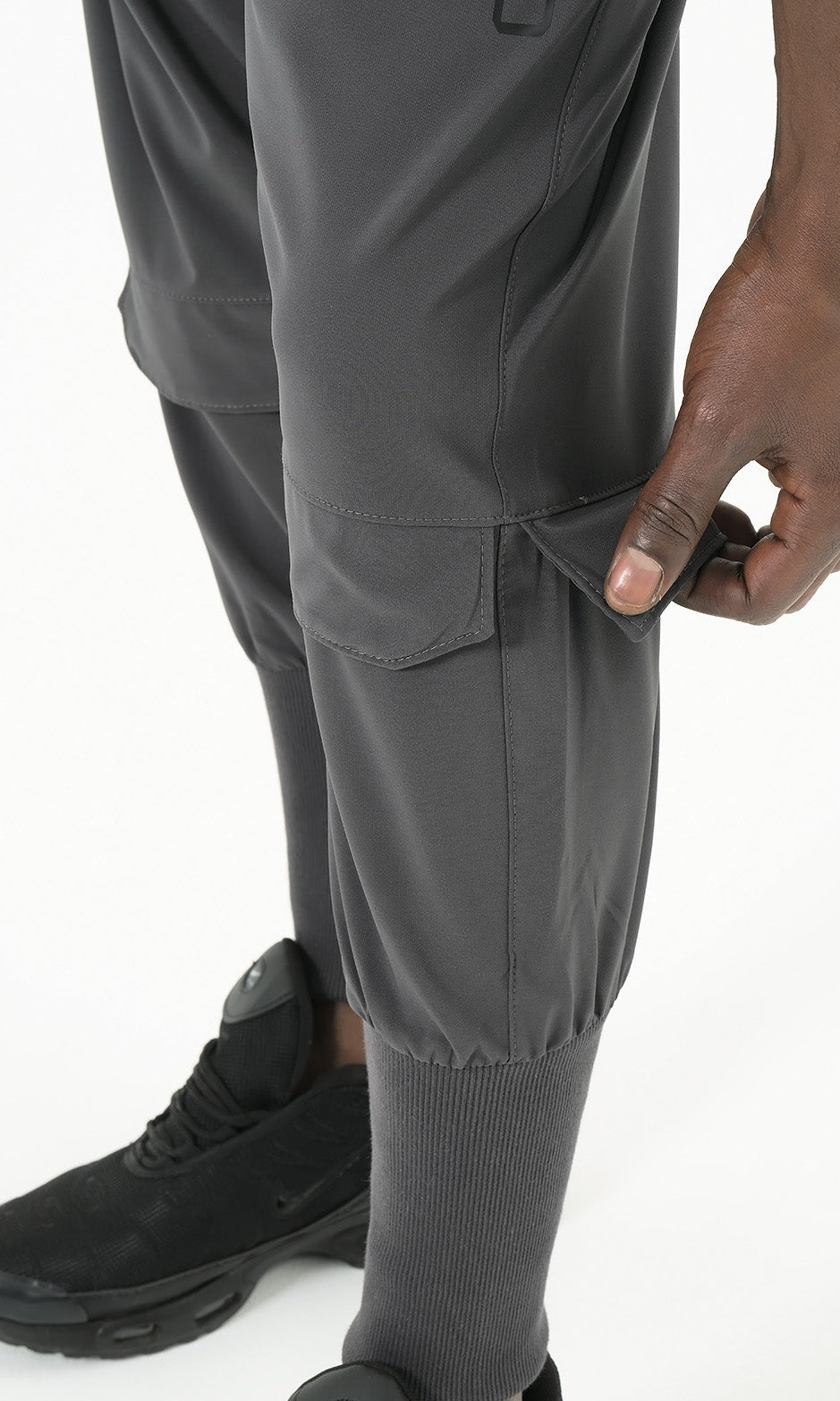 QL Pantalon Cross Over in Dark Grey - QABA'IL,