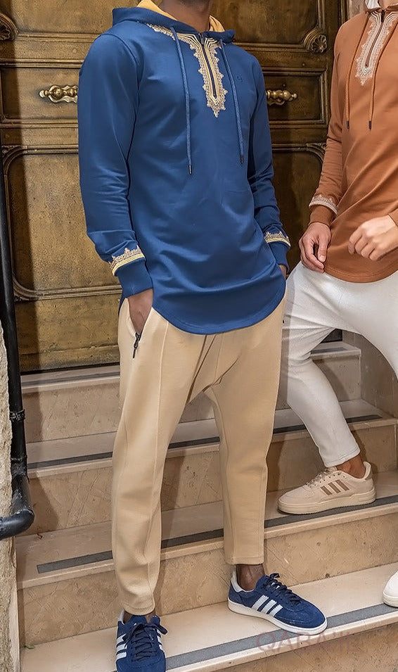 QL Longline Etniz Sweat MA in Navy Blue and Gold