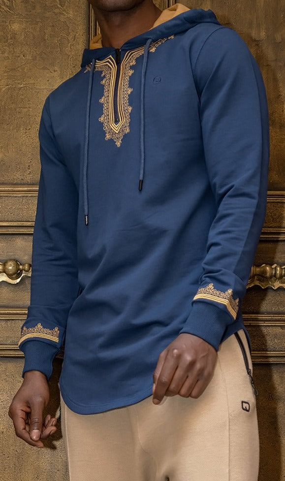 QL Longline Etniz Sweat MA in Navy Blue and Gold