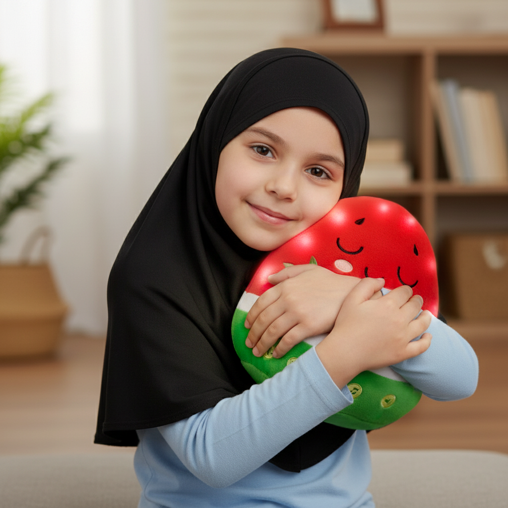 Nūr la Pastèque | UNE nouvelle peluche islamique interactive lumineuse, apprends des sourates, des duas et plus encore | Un magnifique cadeau de Ramadan et d’Aïd pour les proches