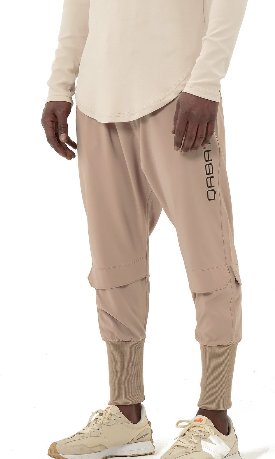  QL Pantalon Cross Over in Taupe - QABA'IL,