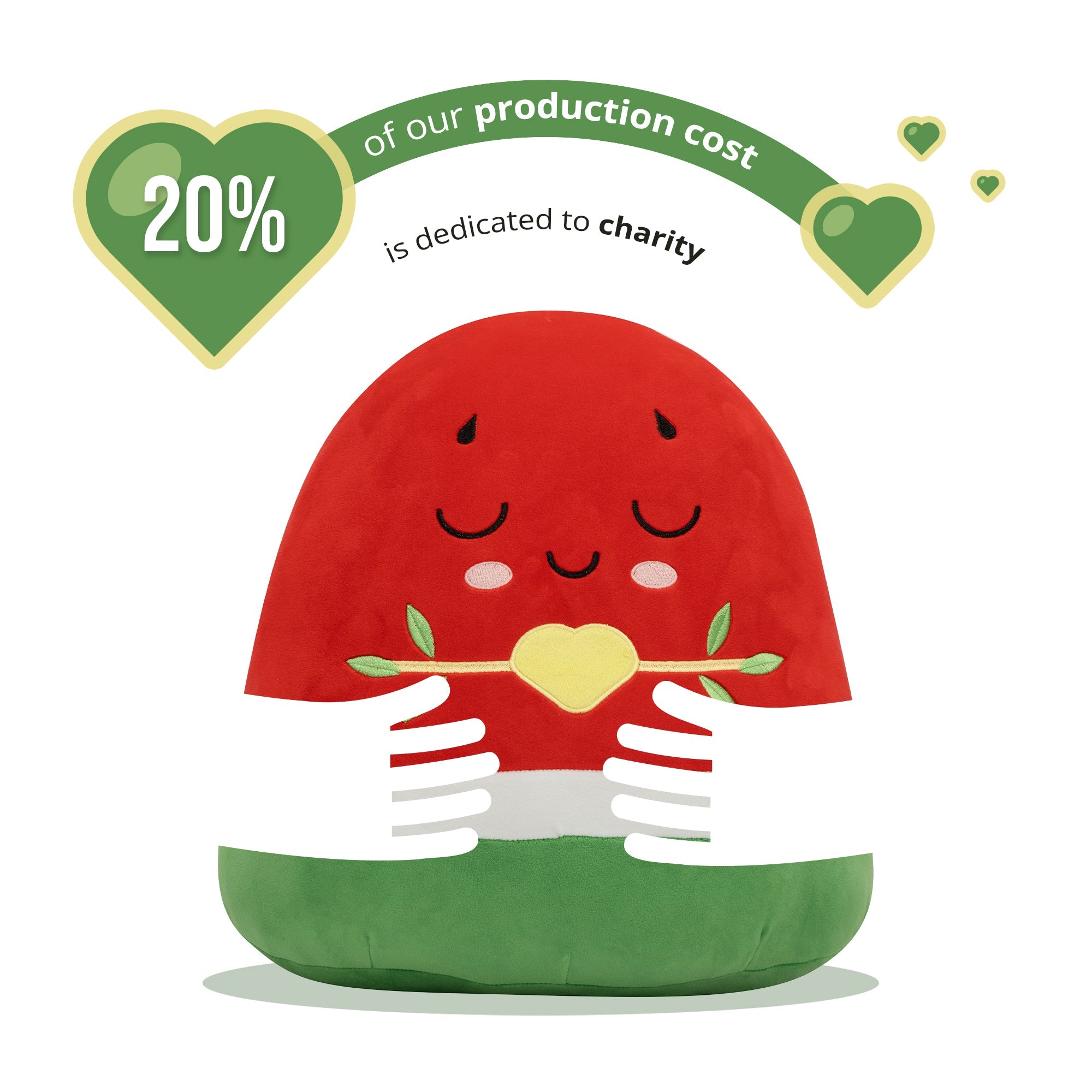 Watermelon Plushie - 40cm Soft Cuddly Pillow Adorable Fruit Plush Muslim Doll | A beautiful Ramadan and Eid gift for loved ones