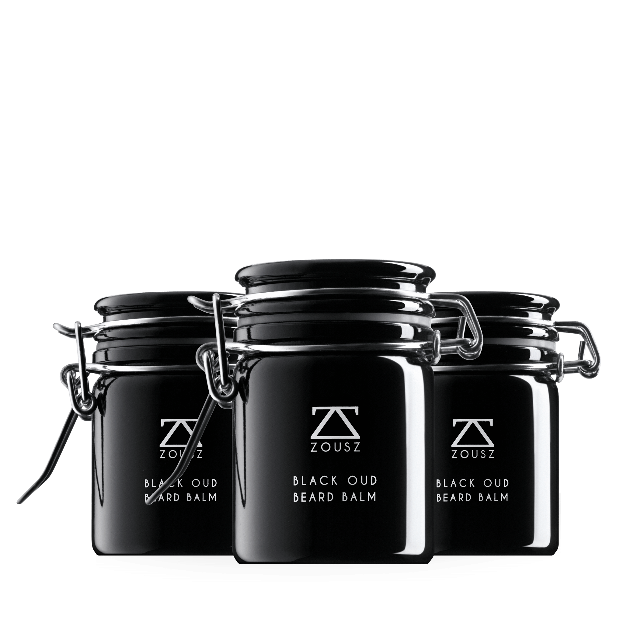 Schwarzer Oud Bartbalsam Geschenkbox Set x3