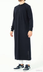 Islamic Men's Long Thobe Amwaj R24 QL in Navy Blue