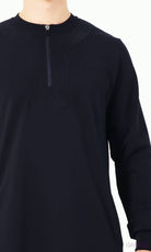 Islamic Men's Long Thobe Amwaj R24 QL in Navy Blue