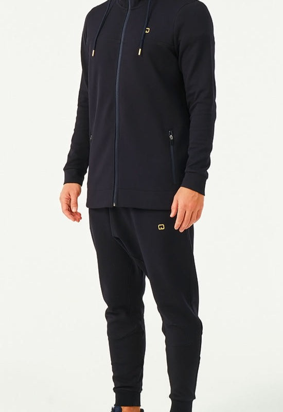  QL Relaxed Set Jacket PREMIERE in Navy Blue and Gold - QABA'IL,