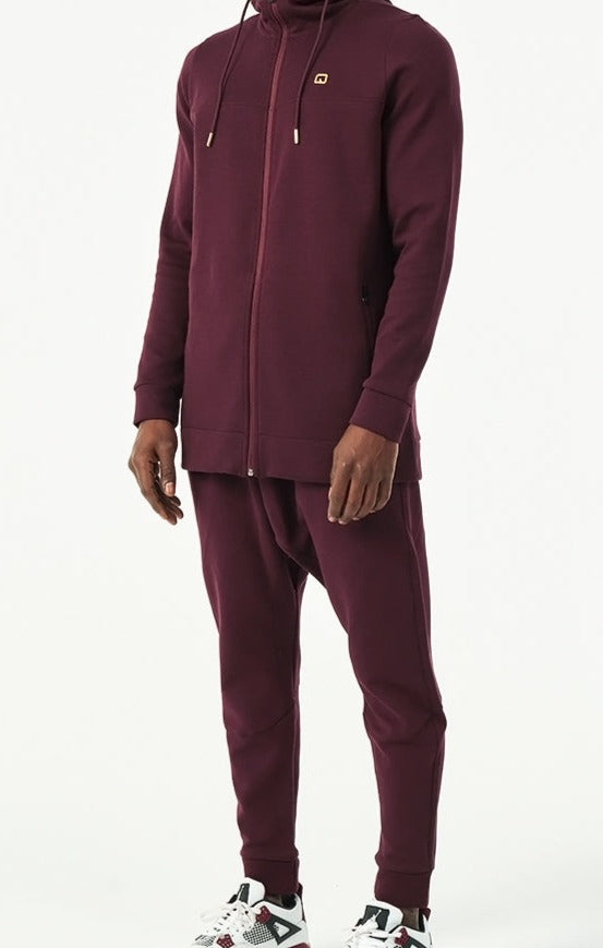  QL Relaxed Set Jacket PREMIERE in Burgundy and Gold - QABA'IL,