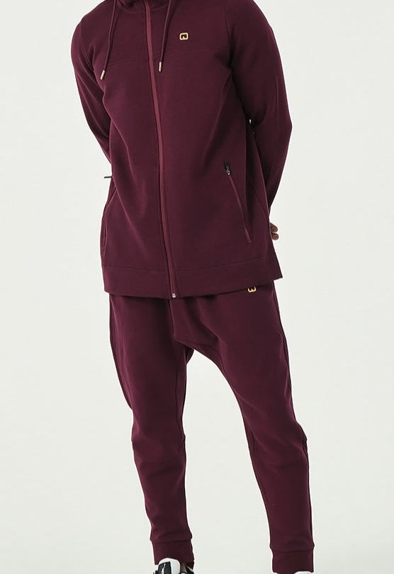  QL Relaxed Set Jacket PREMIERE in Burgundy and Gold - QABA'IL,