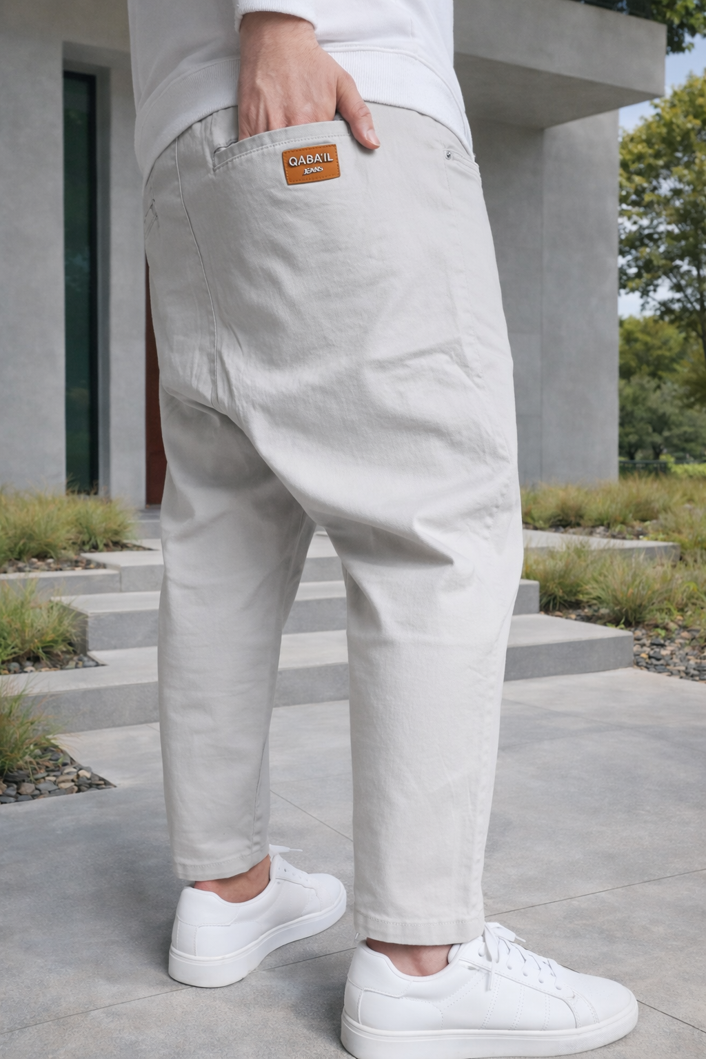 QL Sarouel Jean Stretch Regular Drop in Light grey