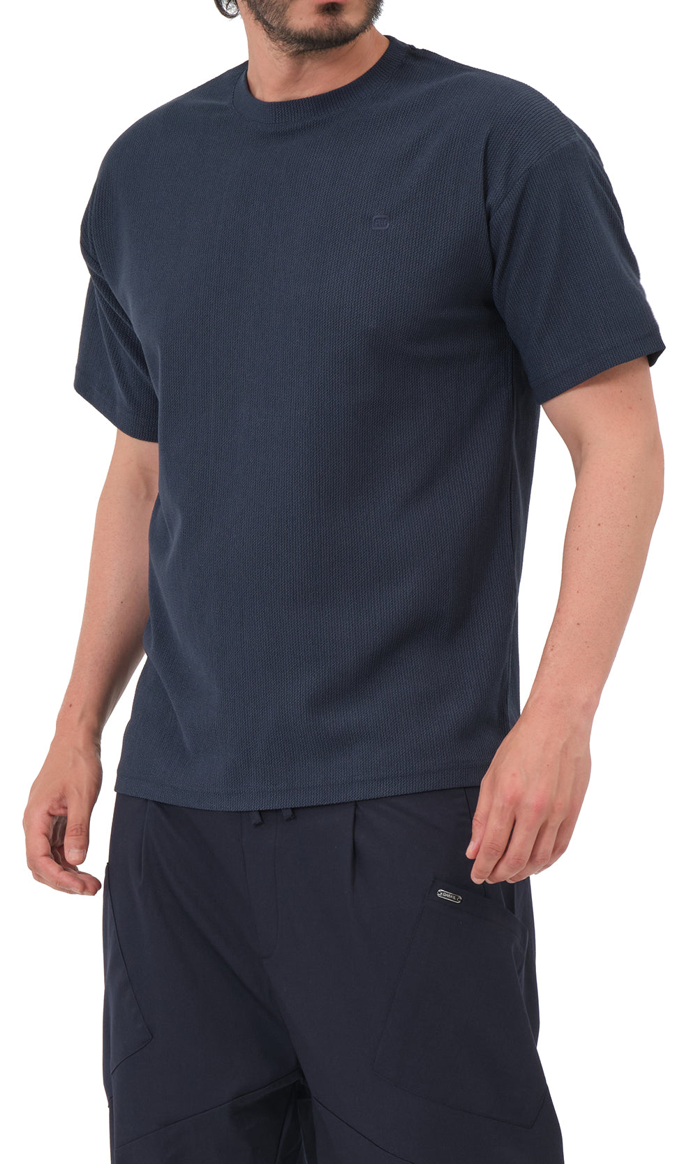 QTT3001 T-Shirt Oversized Waffle in Navy