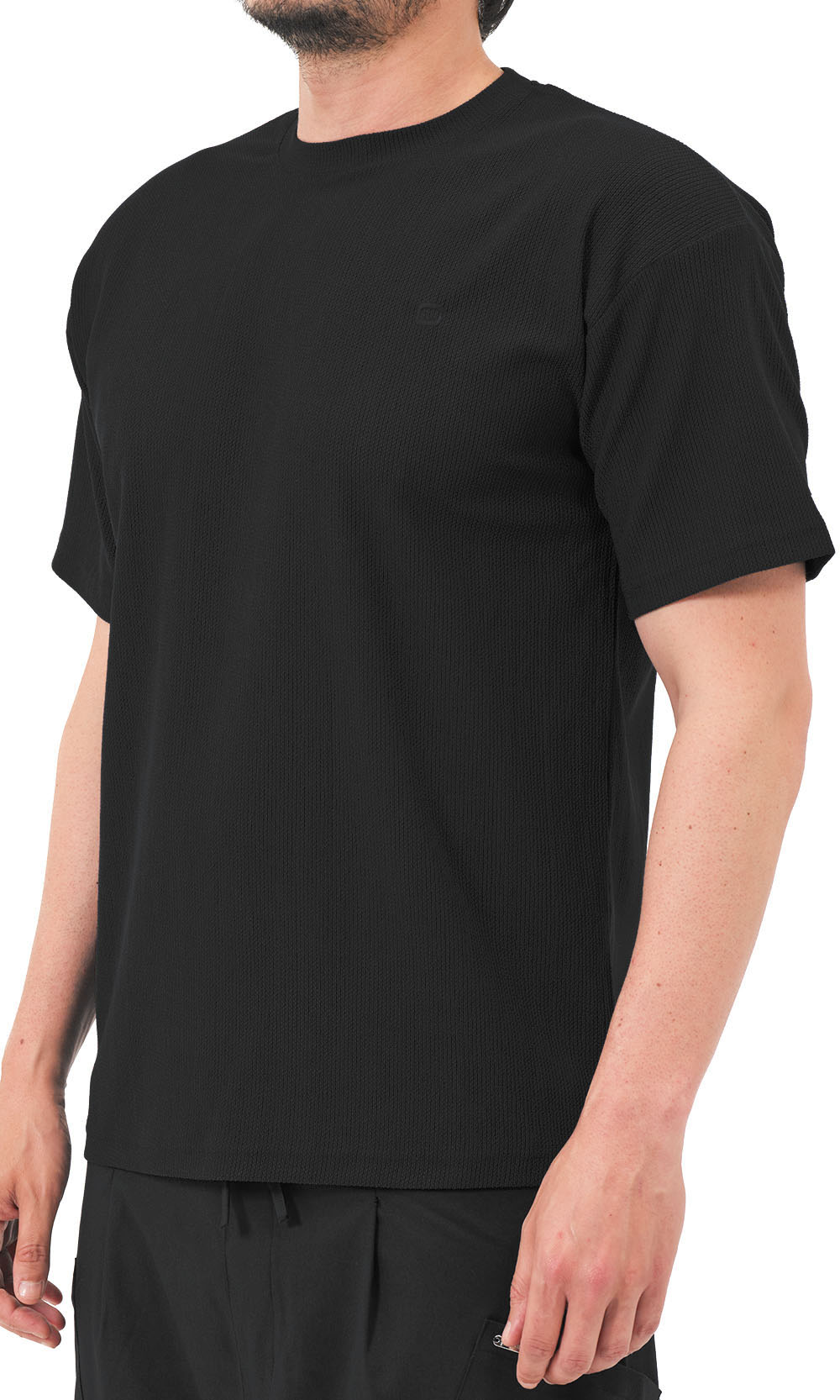 QTT3001 T-Shirt Oversized Waffle in Black