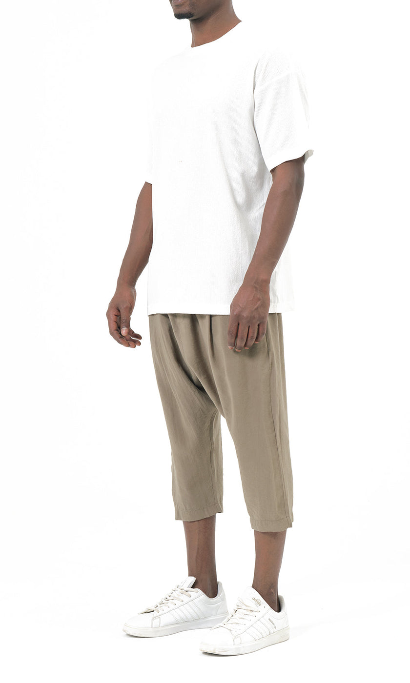 QABA’IL Classik Court Tencel Cropped Pants in Khaki