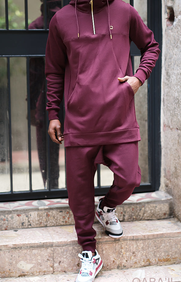  QL Short Kamisweat Set PREMIERE in Burgundy and Gold - QABA'IL,