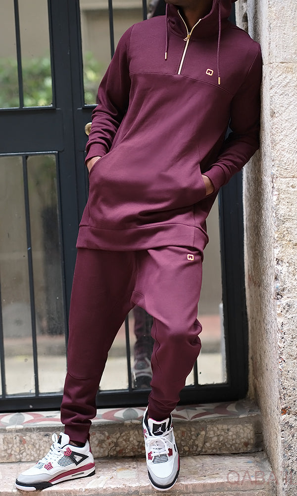  QL Short Kamisweat Set PREMIERE in Burgundy and Gold - QABA'IL,