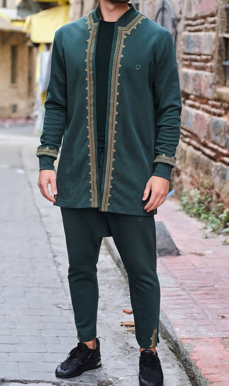 QABA’IL Etniz Set Menara in Emerald Green and Gold