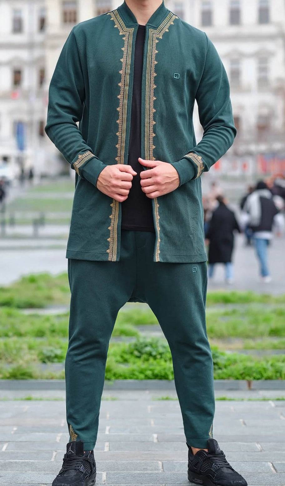 QABA’IL Etniz Set Menara in Emerald Green and Gold