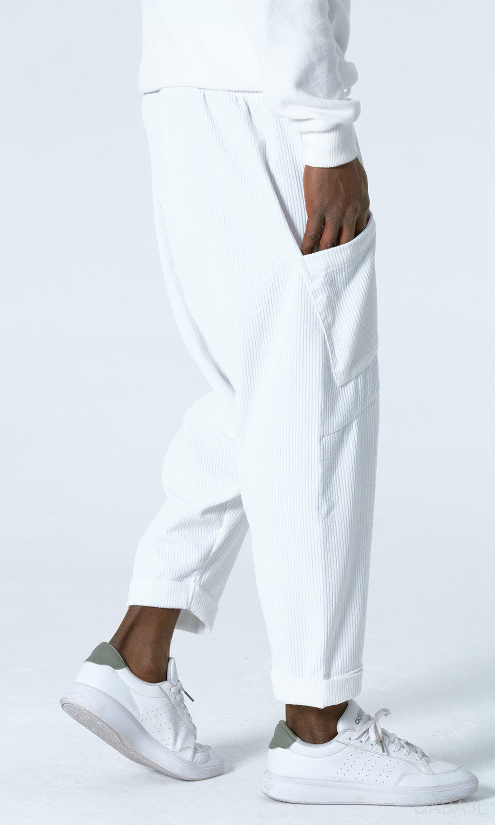 QL Sarouel Design Kadife in Cream