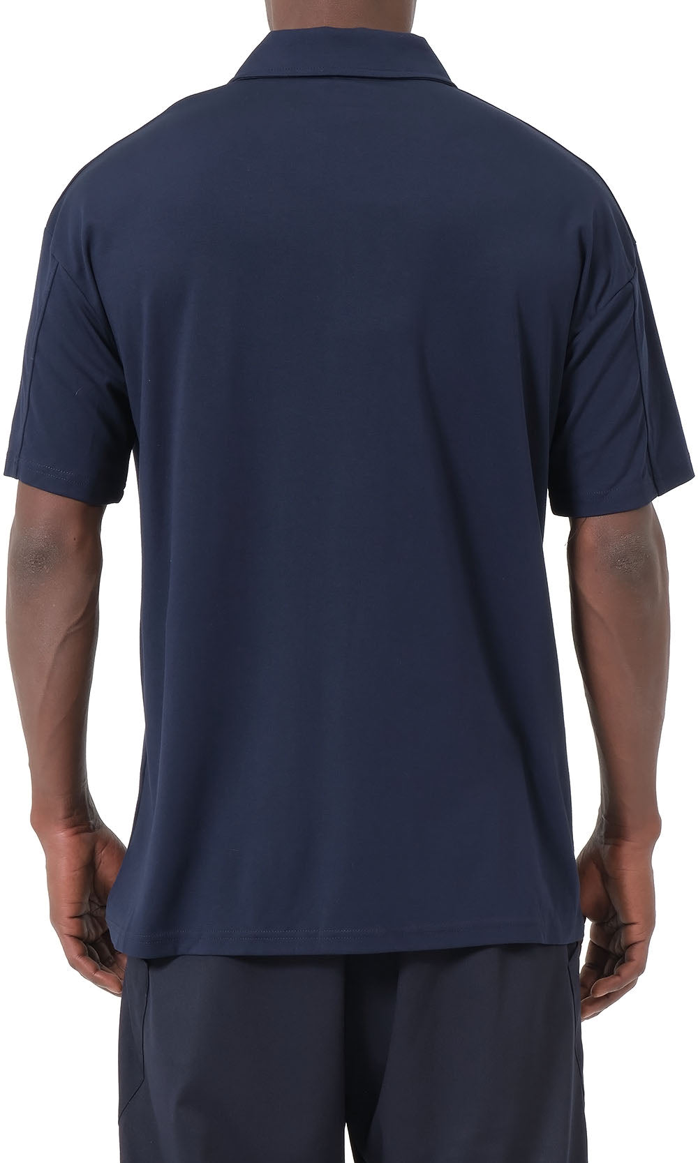 QL Oversized Zip Jersey Polo in Navy