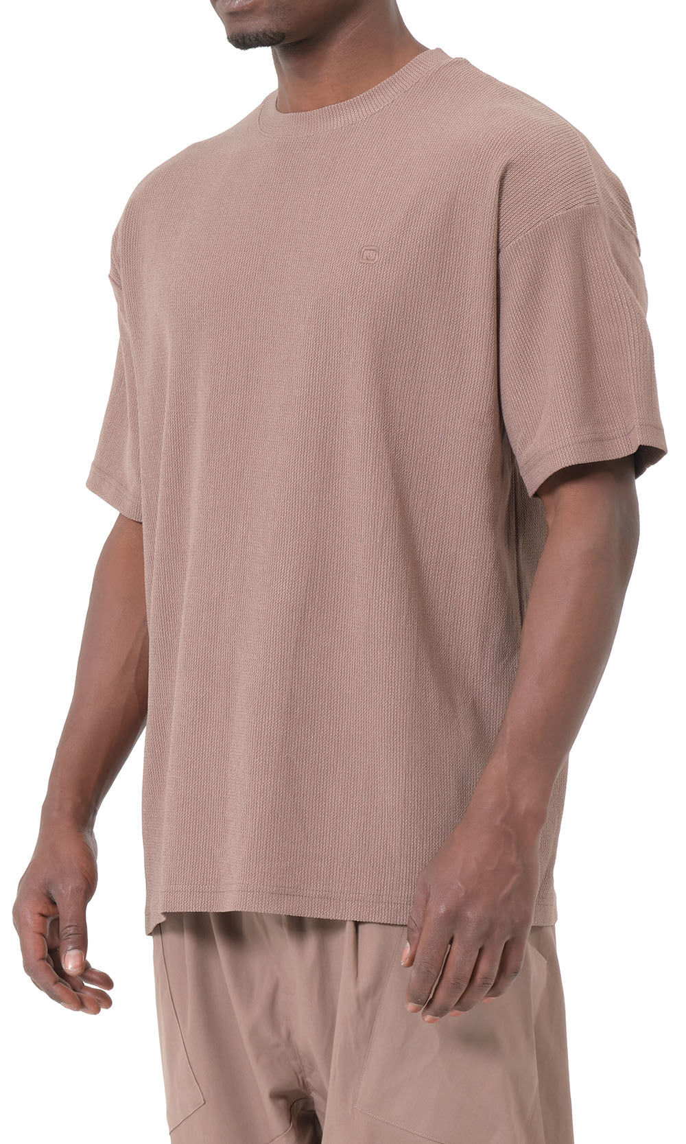 QTT3001 T-Shirt Oversized Waffle in Taupe