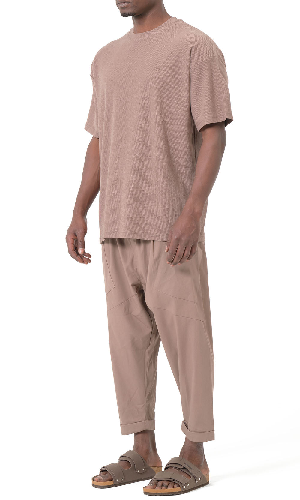QTT3001 T-Shirt Oversized Waffle in Taupe