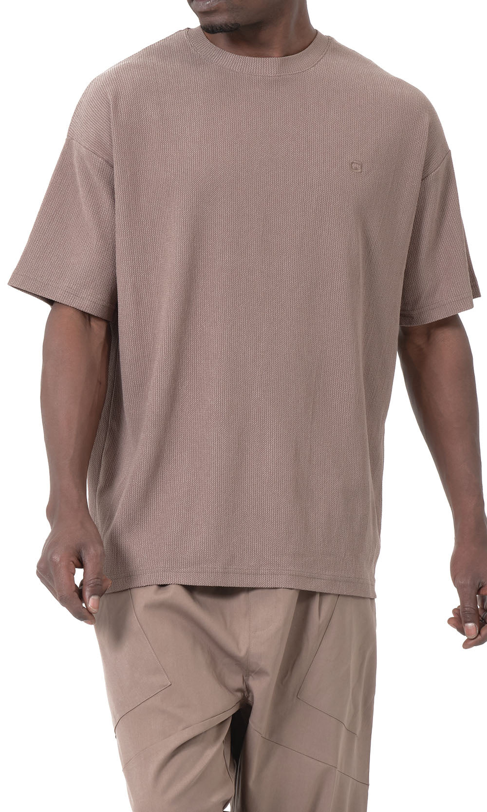 QTT3001 T-Shirt Oversized Waffle in Taupe