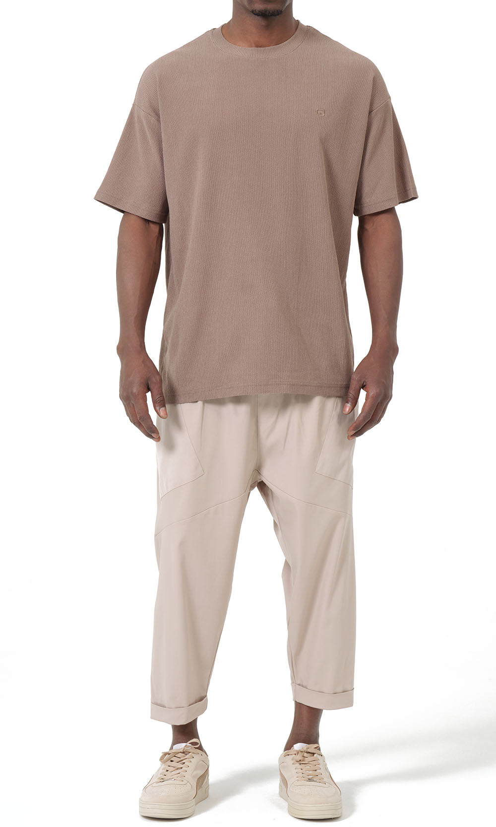 QTT3001 T-Shirt Oversized Waffle in Taupe