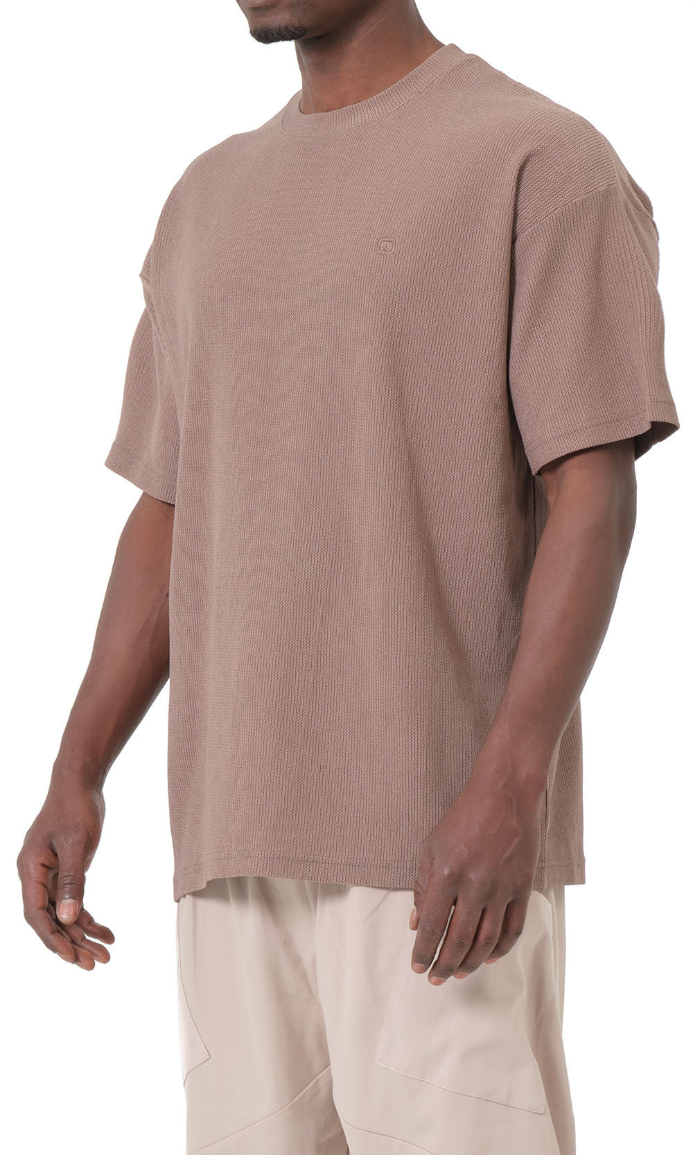 QTT3001 T-Shirt Oversized Waffle in Taupe