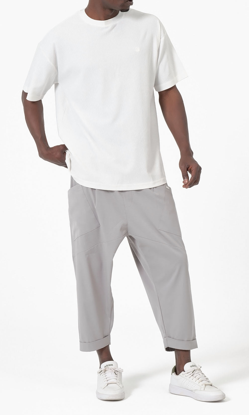 QTT3001 T-Shirt Oversized Waffle in Ecru