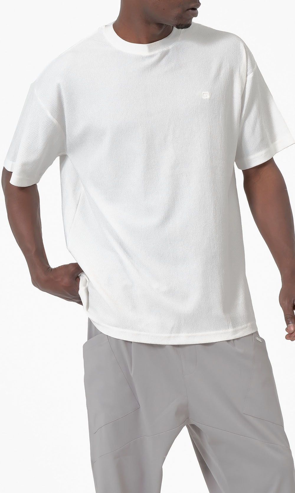QTT3001 T-Shirt Oversized Waffle in Ecru