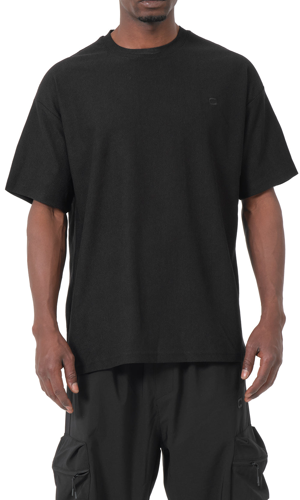 QTT3001 T-Shirt Oversized Waffle in Black