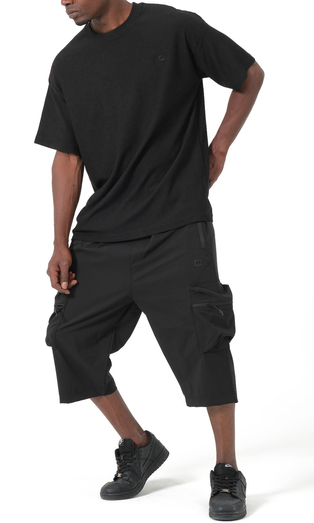 QTT3001 T-Shirt Oversized Waffle in Black