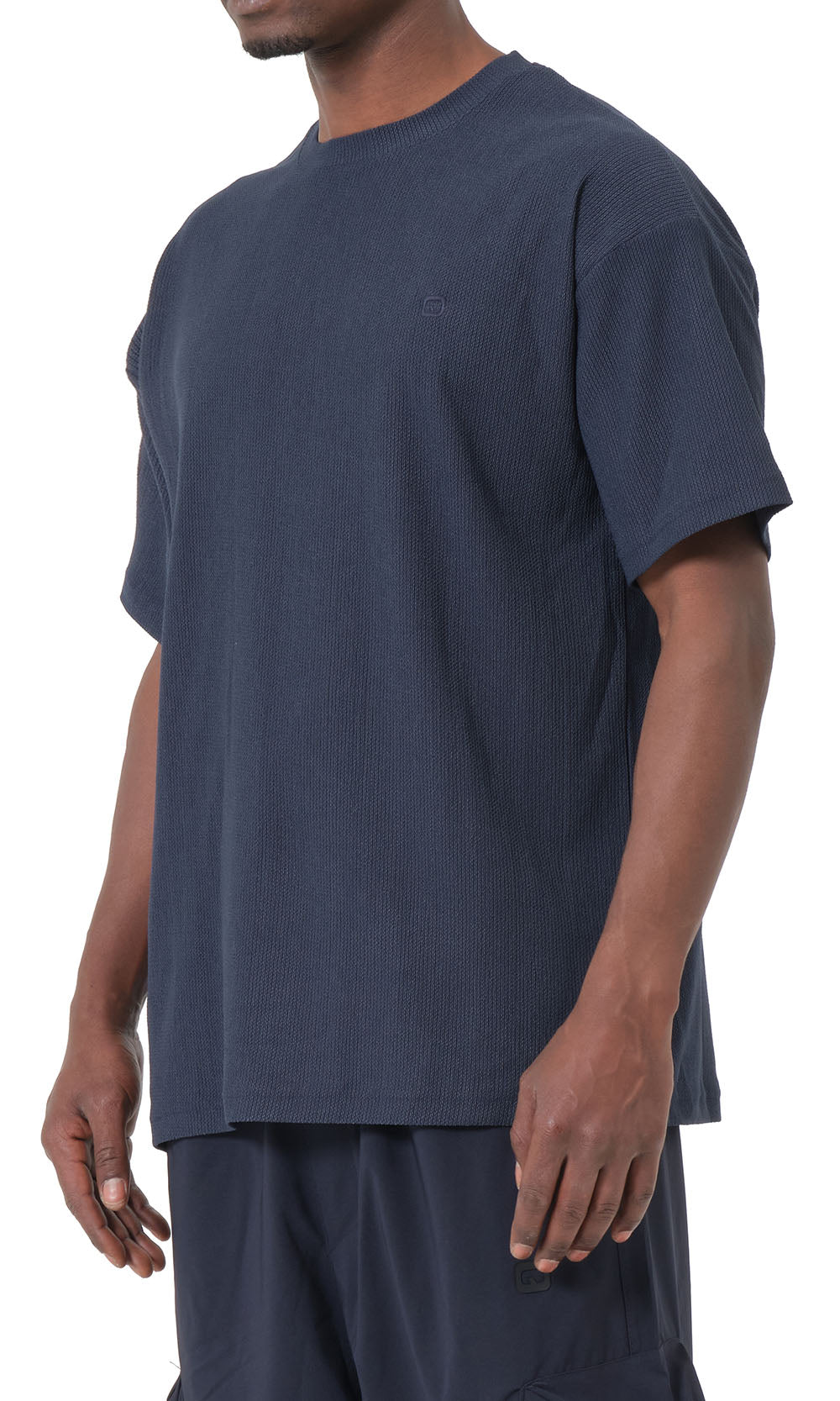 QTT3001 T-Shirt Oversized Waffle in Navy