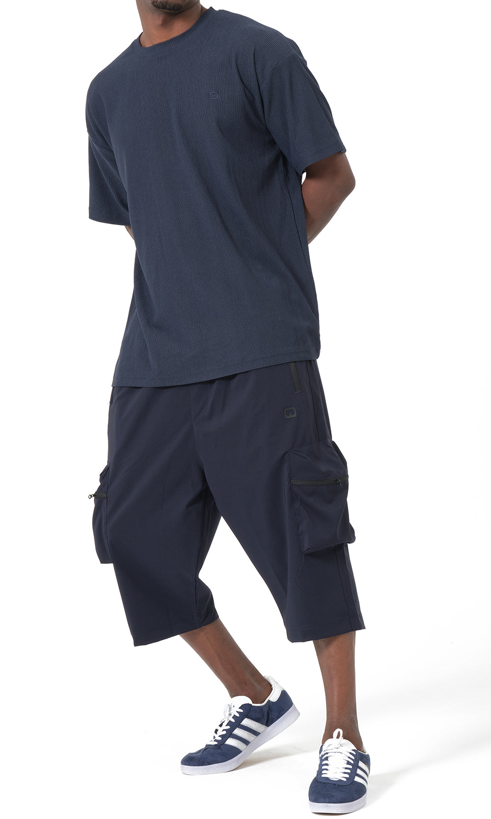 QTT3001 T-Shirt Oversized Waffle in Navy