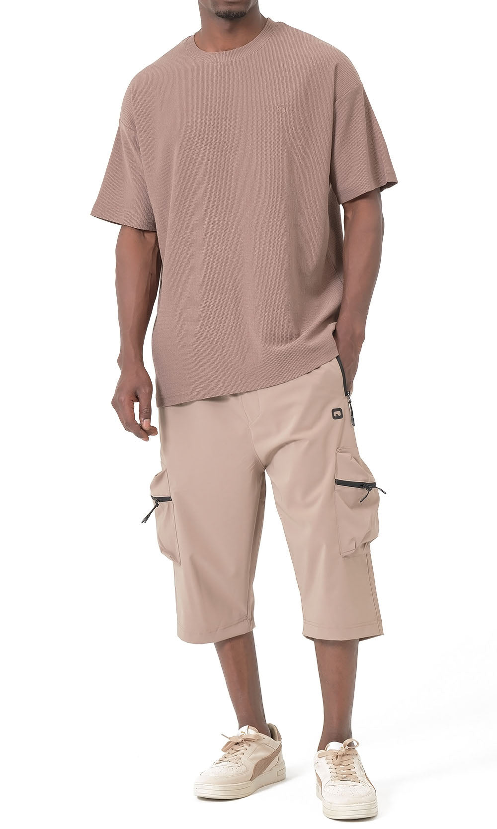 QTT3001 T-Shirt Oversized Waffle in Taupe