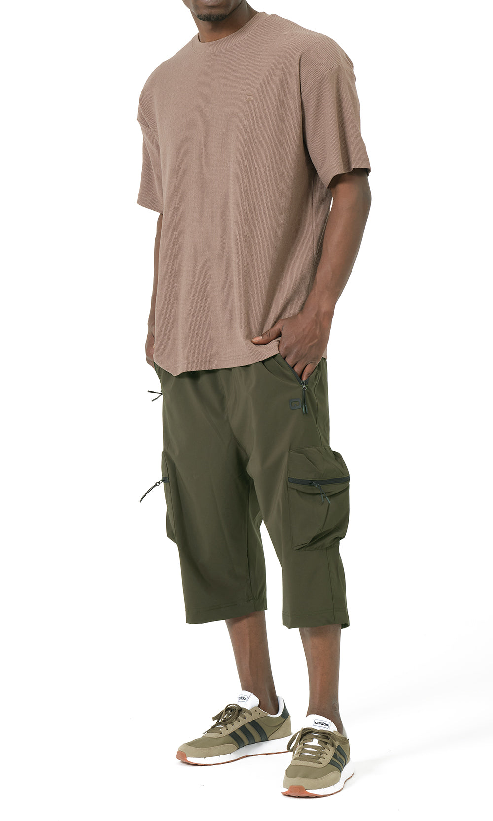QTT3001 T-Shirt Oversized Waffle in Taupe