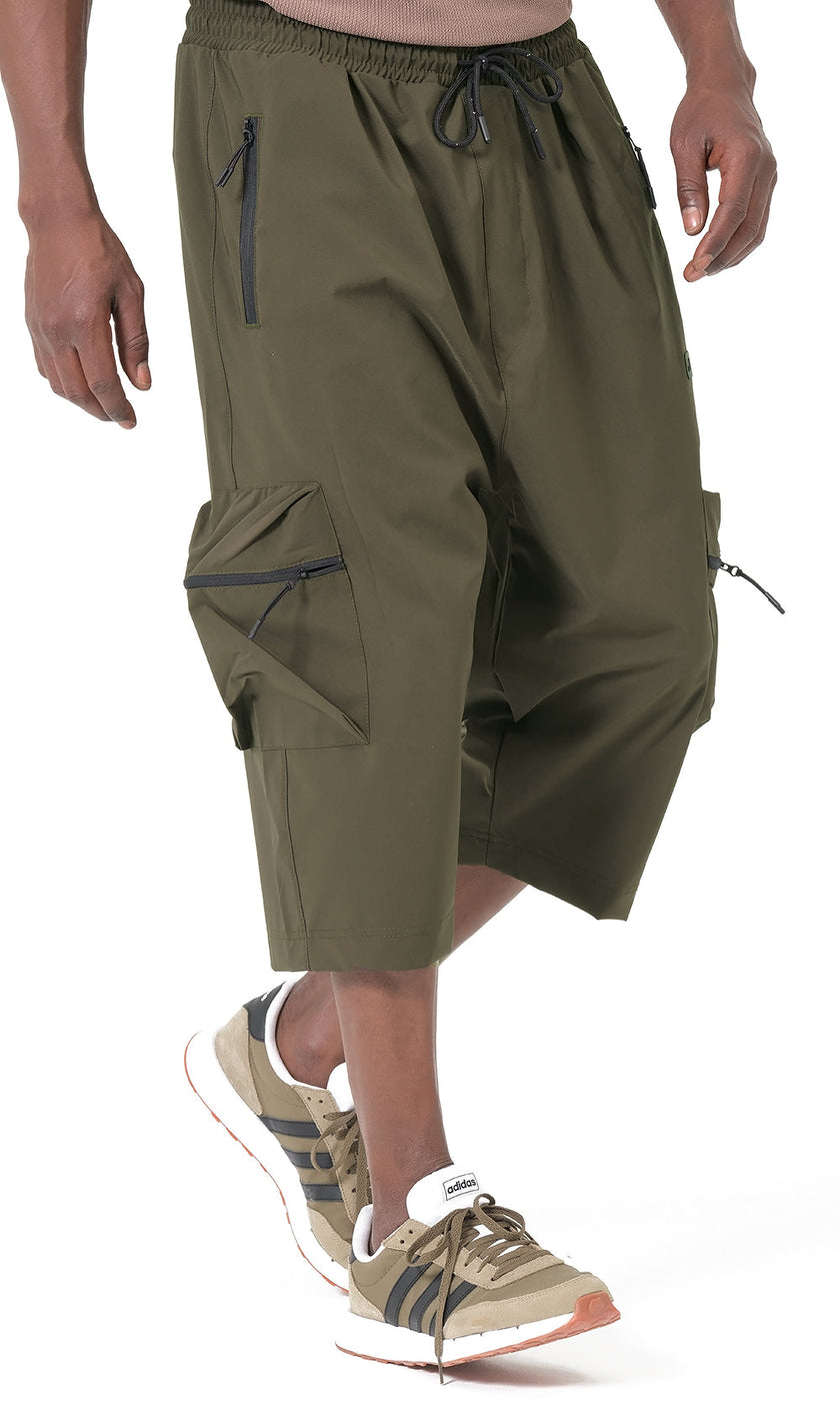 QABA’IL Court Trail Cargo Shorts in Dark Khaki
