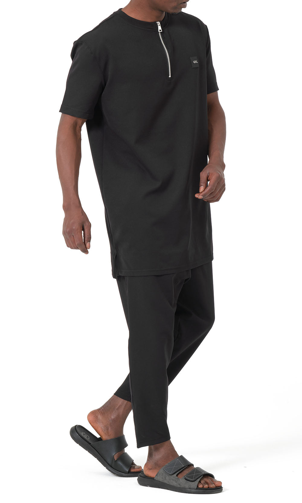 QTE2001 Short Qamis Set Silent in Black