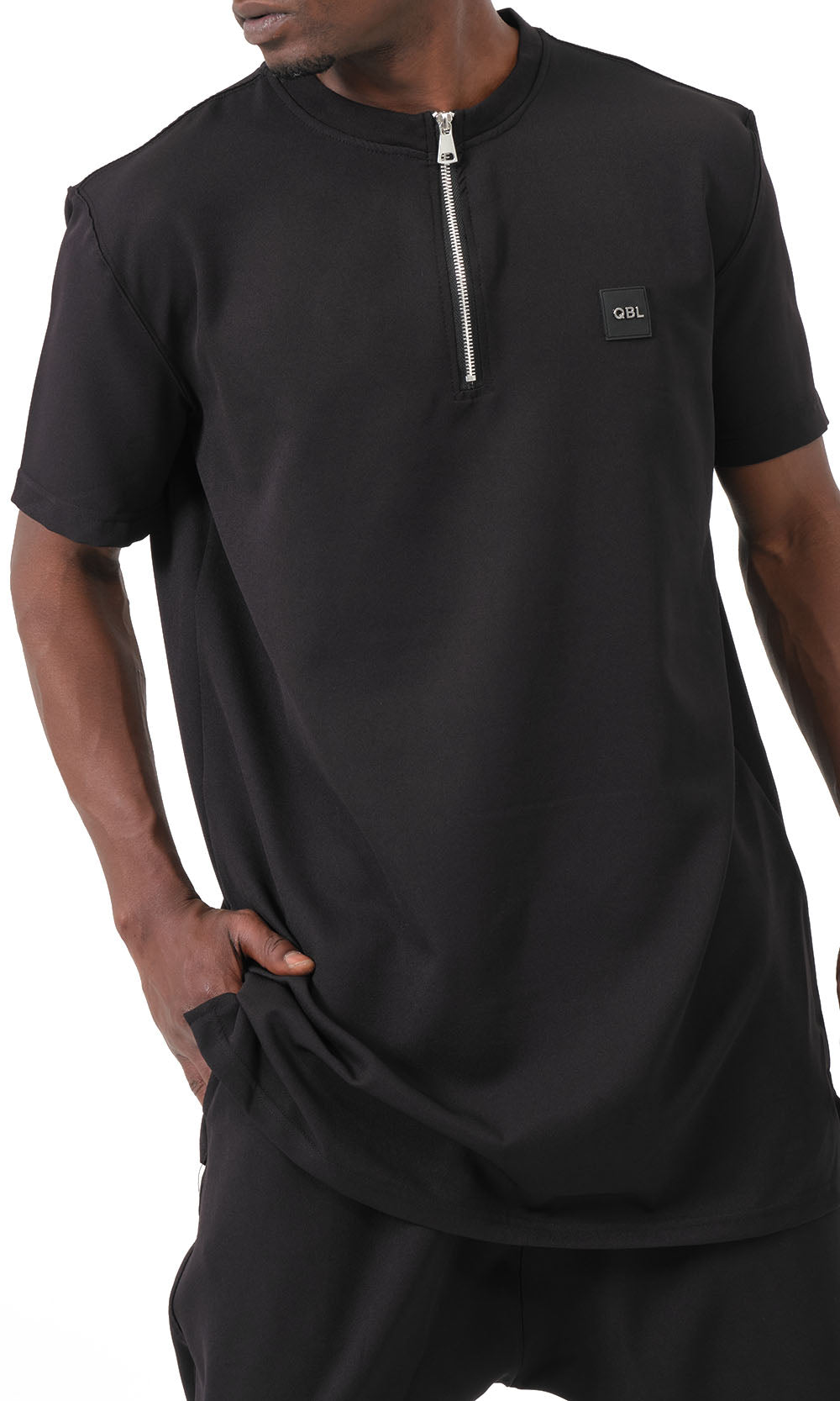 QTE2001 Short Qamis Set Silent in Black