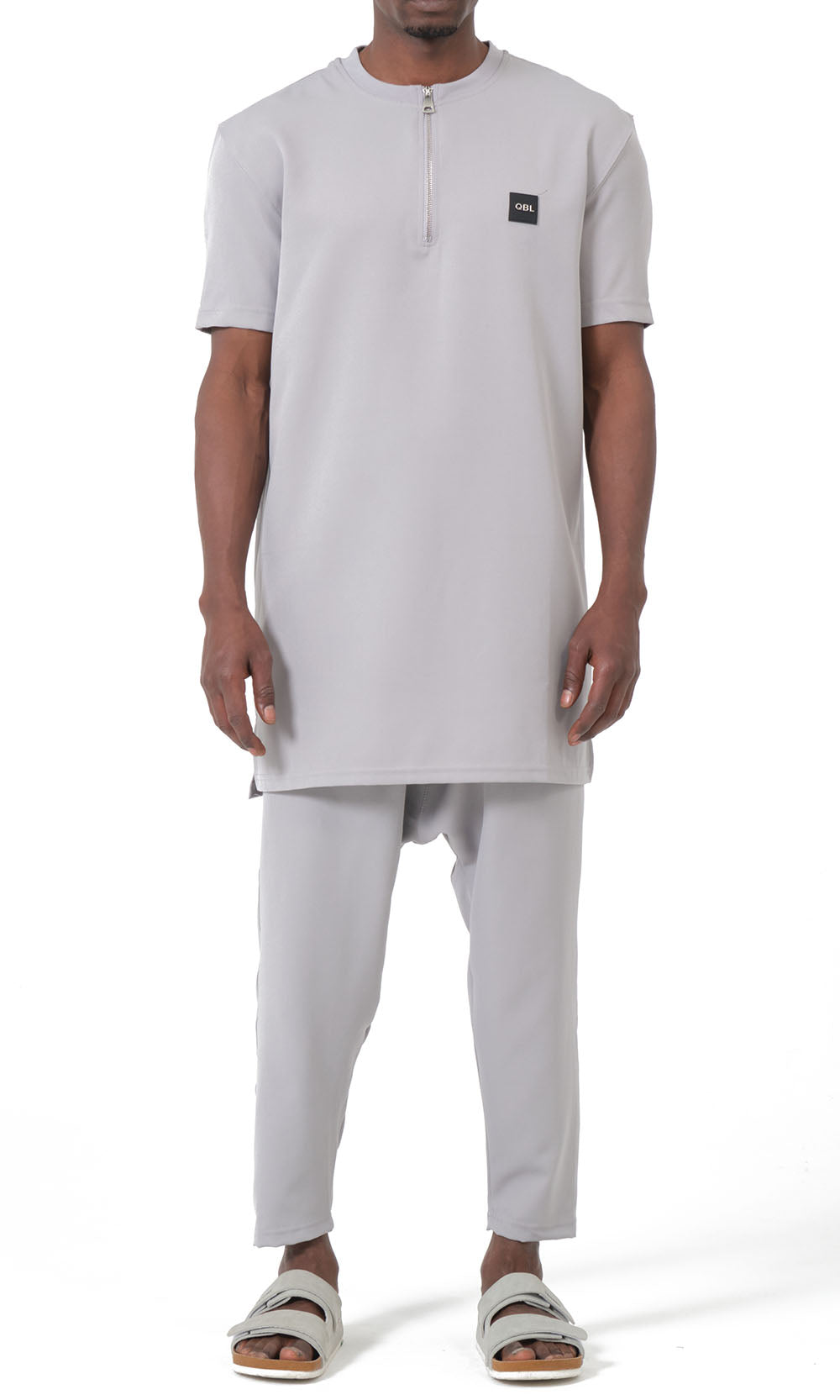 QTE2001 Short Qamis Set Silent in Light Grey