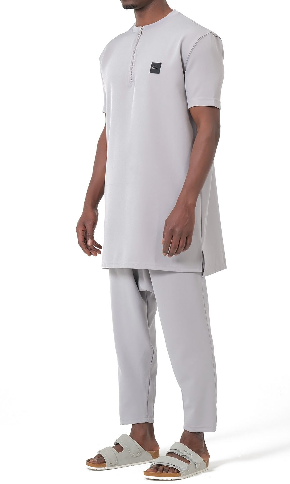 QTE2001 Short Qamis Set Silent in Light Grey