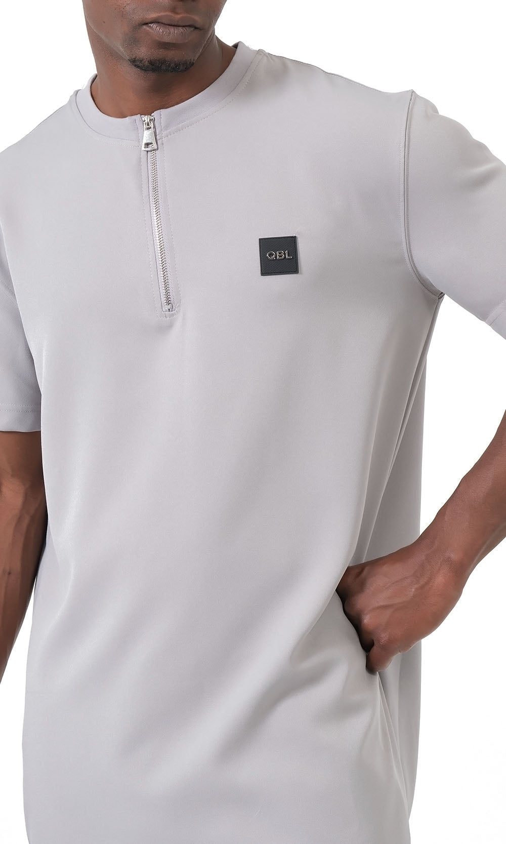 QTE2001 Short Qamis Set Silent in Light Grey