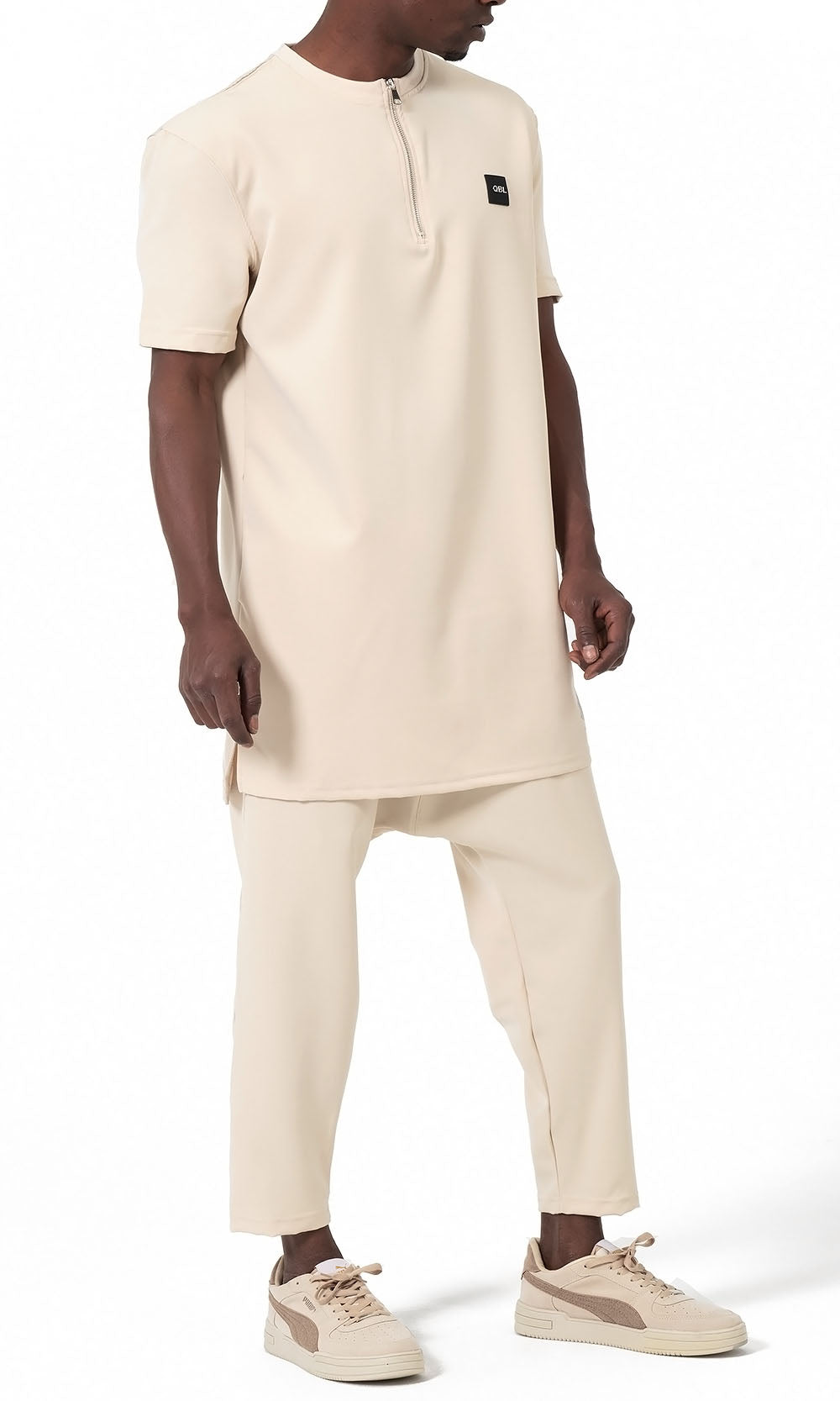 QTE2001 Short Qamis Set Silent in Beige