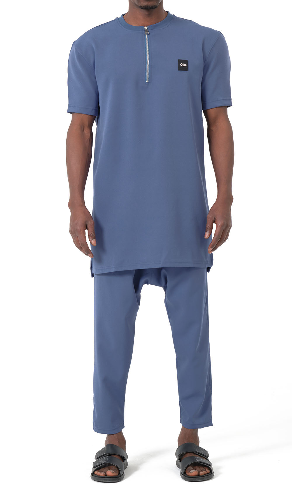 QTE2001 Short Qamis Set Silent in Indigo