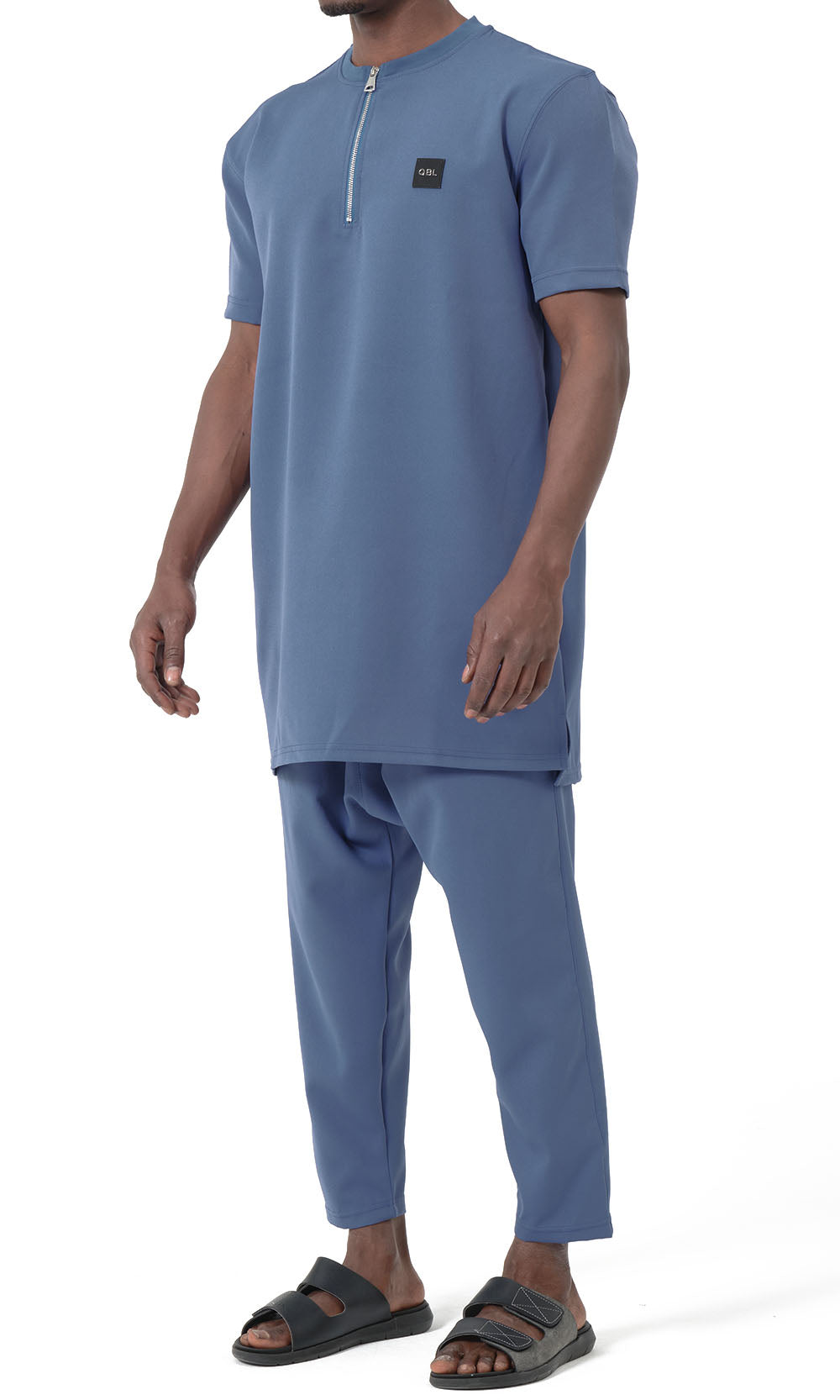 QTE2001 Short Qamis Set Silent in Indigo