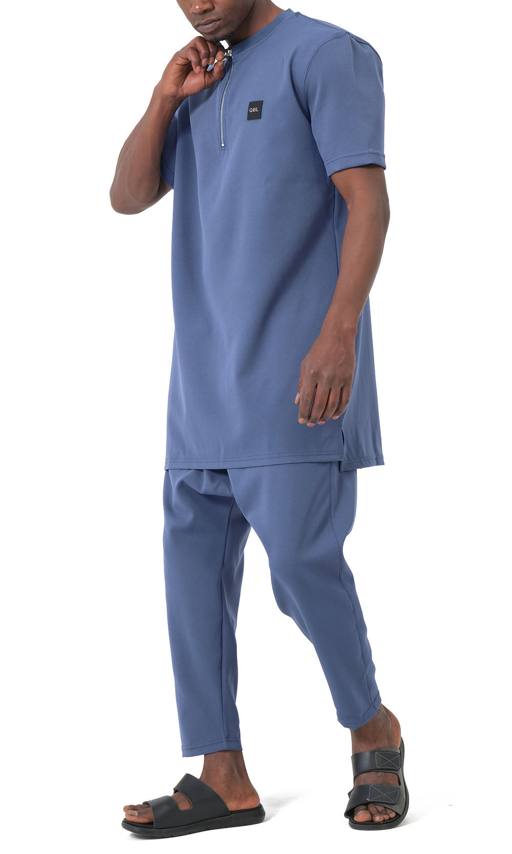 QTE2001 Short Qamis Set Silent in Indigo