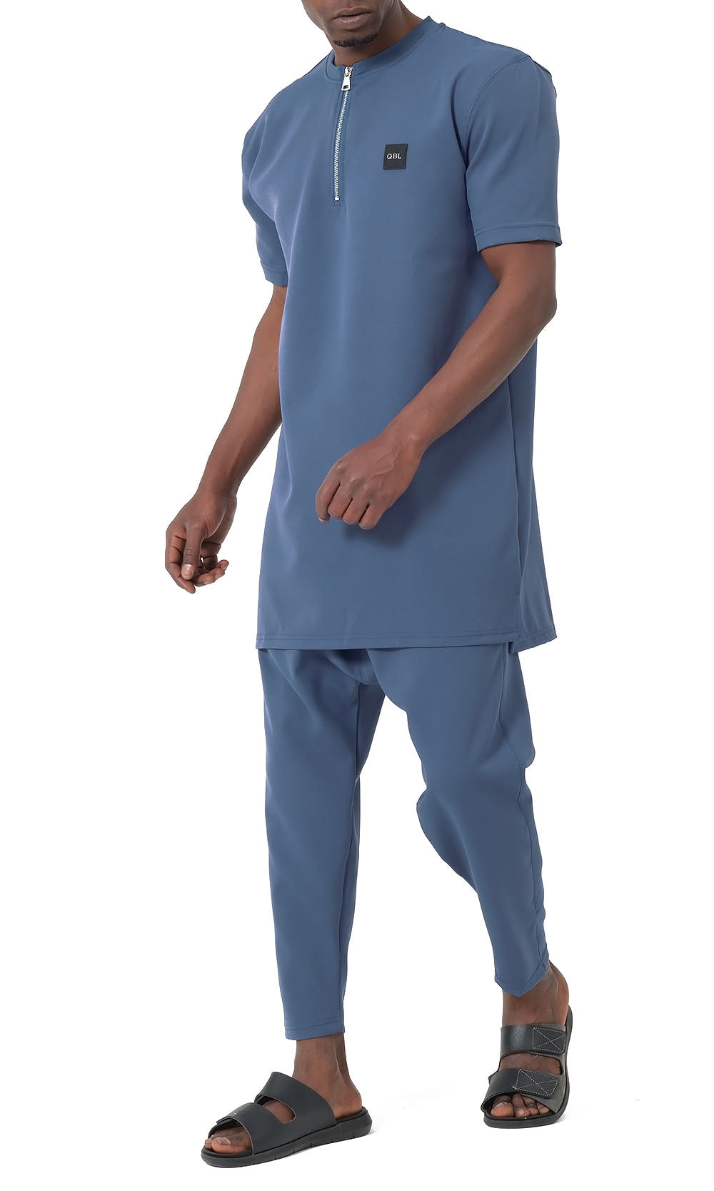 QTE2001 Short Qamis Set Silent in Indigo