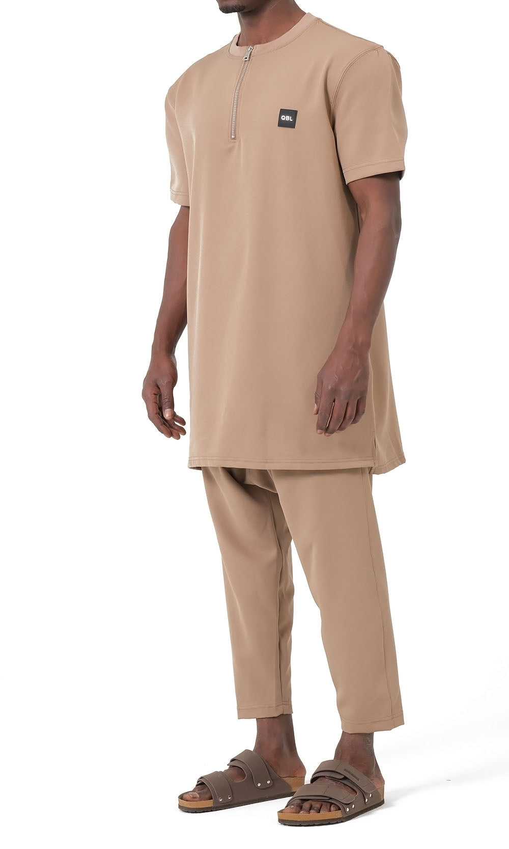 QTE2001 Short Qamis Set Silent in Camel