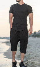 QL IGO Relaxed Cargo Shorts and T-Shirt Set in Black