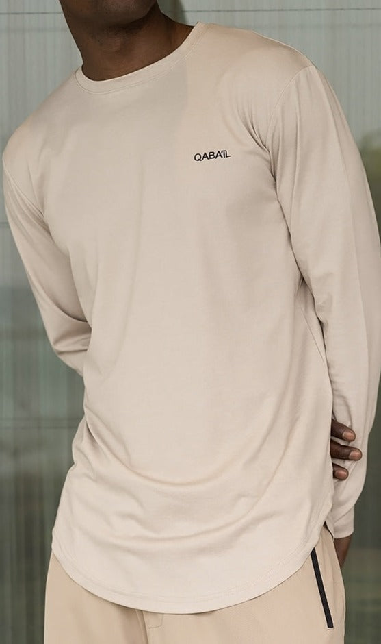  QL Lightweight Long Sleeves T-shirt 60T in Beige - QABA'IL,
